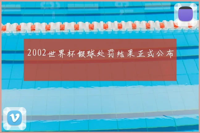 2002世界杯假球处罚结果正式公布
